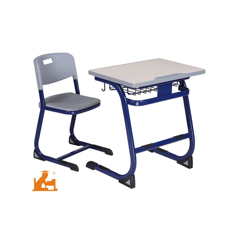 Table Scolaire Bleu & Grise 70 x 50cm  H 64 cm - T4 (CP / CE1)