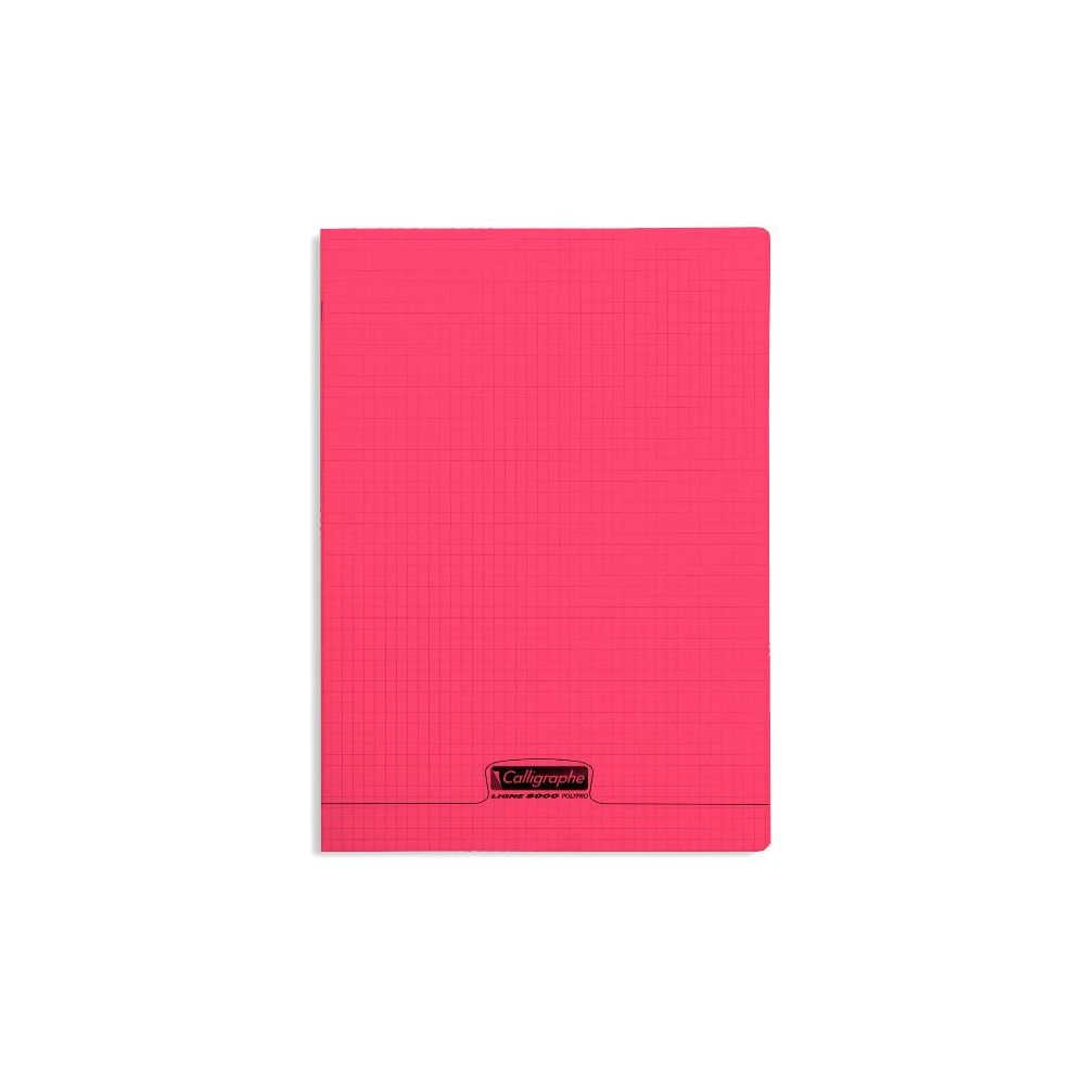 Cahier A4 5 x 5 96 p Piqûre 90g Polypro ROUGE  - Z