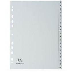 Intercalaires PVC A4 20 touches alphabétiques Grises - Z