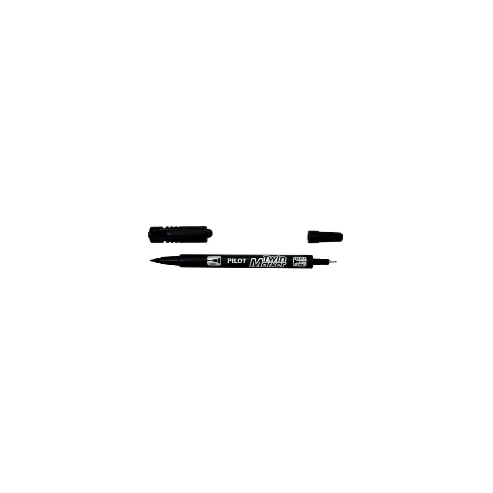 Marqueur perm. PILOT TWIN MARKER 2 pointes Ogives 0.3à0.5mm NOIR //