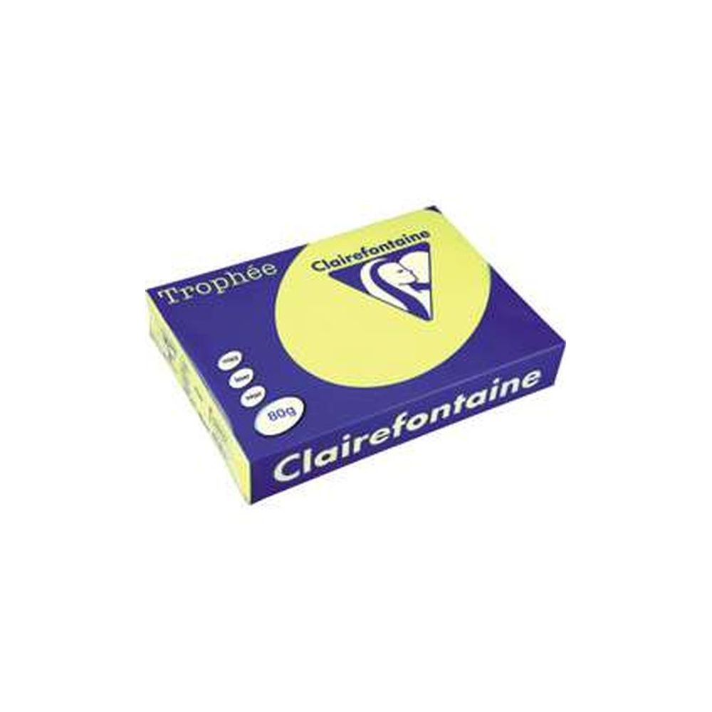 Rame A4 -  80g - Jaune Fluo - CLAIREFONTAINE (500f.) Ref:2977 - Z