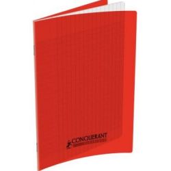 Cahier 17x22cm Séyès 96 p Piqûre 90g Polypro ROUGE  //