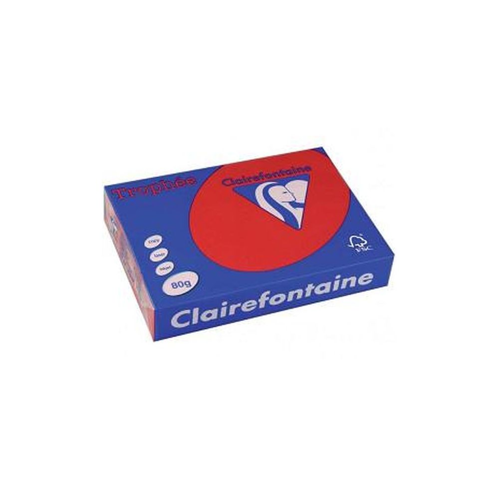 Rame A3 -  80g - Rouge Corail CLAIREFONTAINE (500 f) //