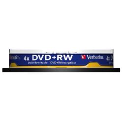 DVD+RW VERBATIM 4.7 Go - Vitesse : 4X - Spindle box (par 10) **