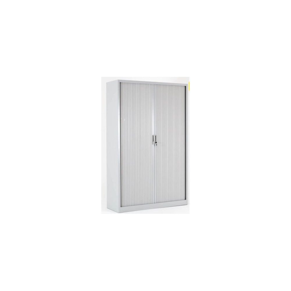 Armoire haute à rideaux - L120xH198xP45cm - Métal Gris Aluminium