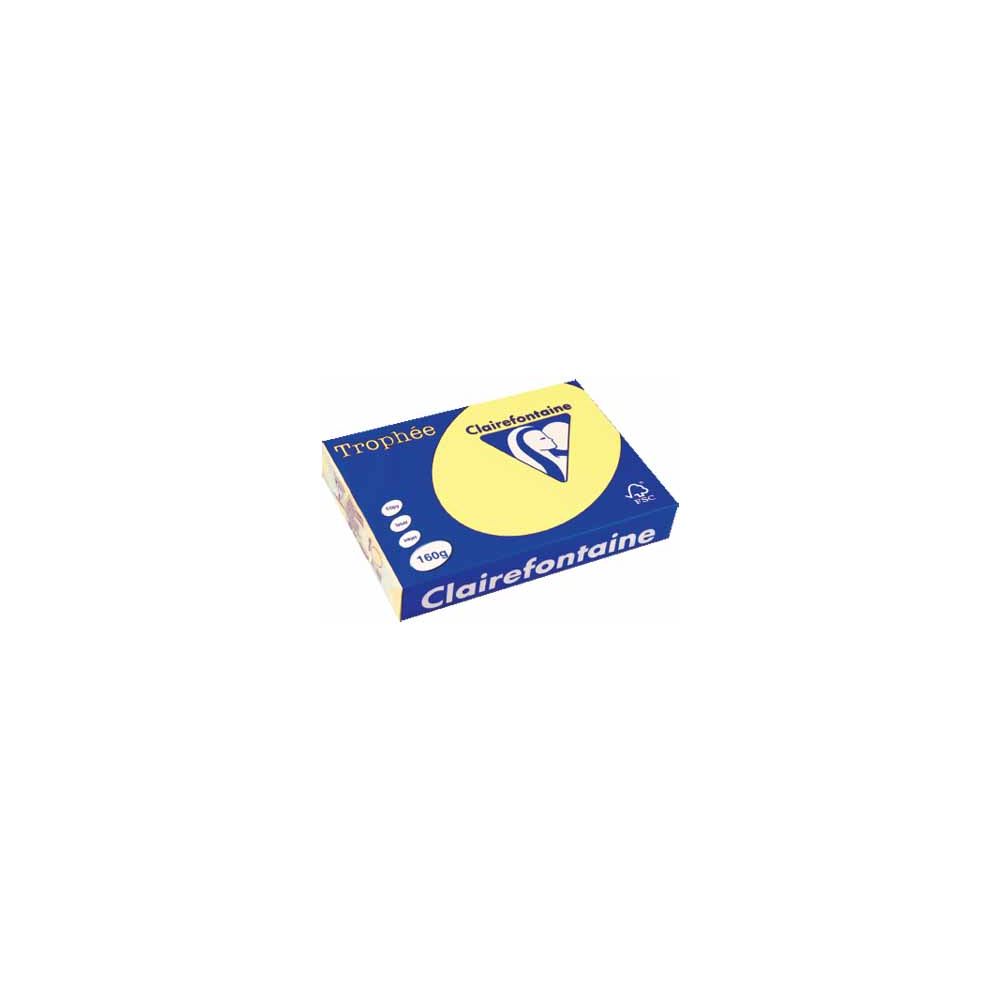 Rame A4 - 160g - Jaune Jonquille CLAIREFONTAINE - 250f - Ref:1023 //