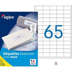 Etiquettes Multifonctions  38.1x21.2mm 100 f. A4 - 6500 étiq rdes //