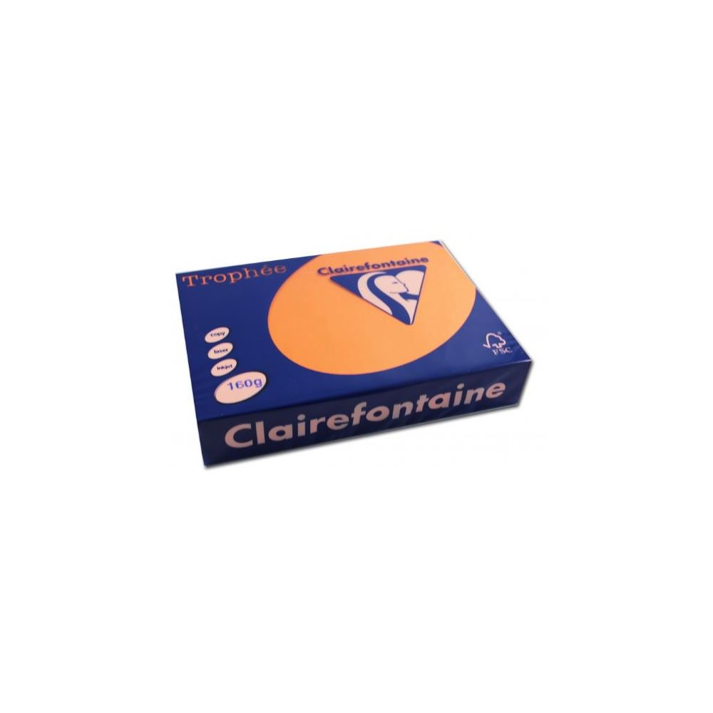 Rame A4 - 160g - Orange CLAIREFONTAINE (250 f.) - Ref: 1765 - Z