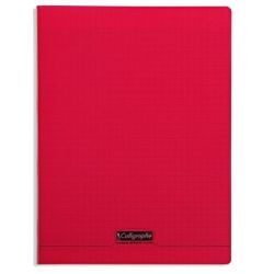 Cahier 24x32cm Séyès 192 p Piqûre 90g Polypro ROUGE  - Z