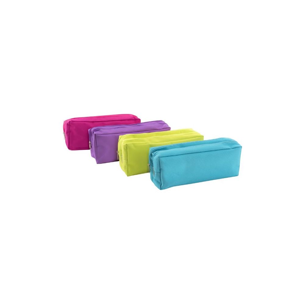 Trousse rectangulaire 2 compart. tissus WONDAY 22x9x6cm 6 col - Z