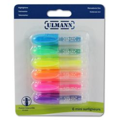 Surligneur de poche  Biseauté 4mm - Blister de 6 COULEURS - Z