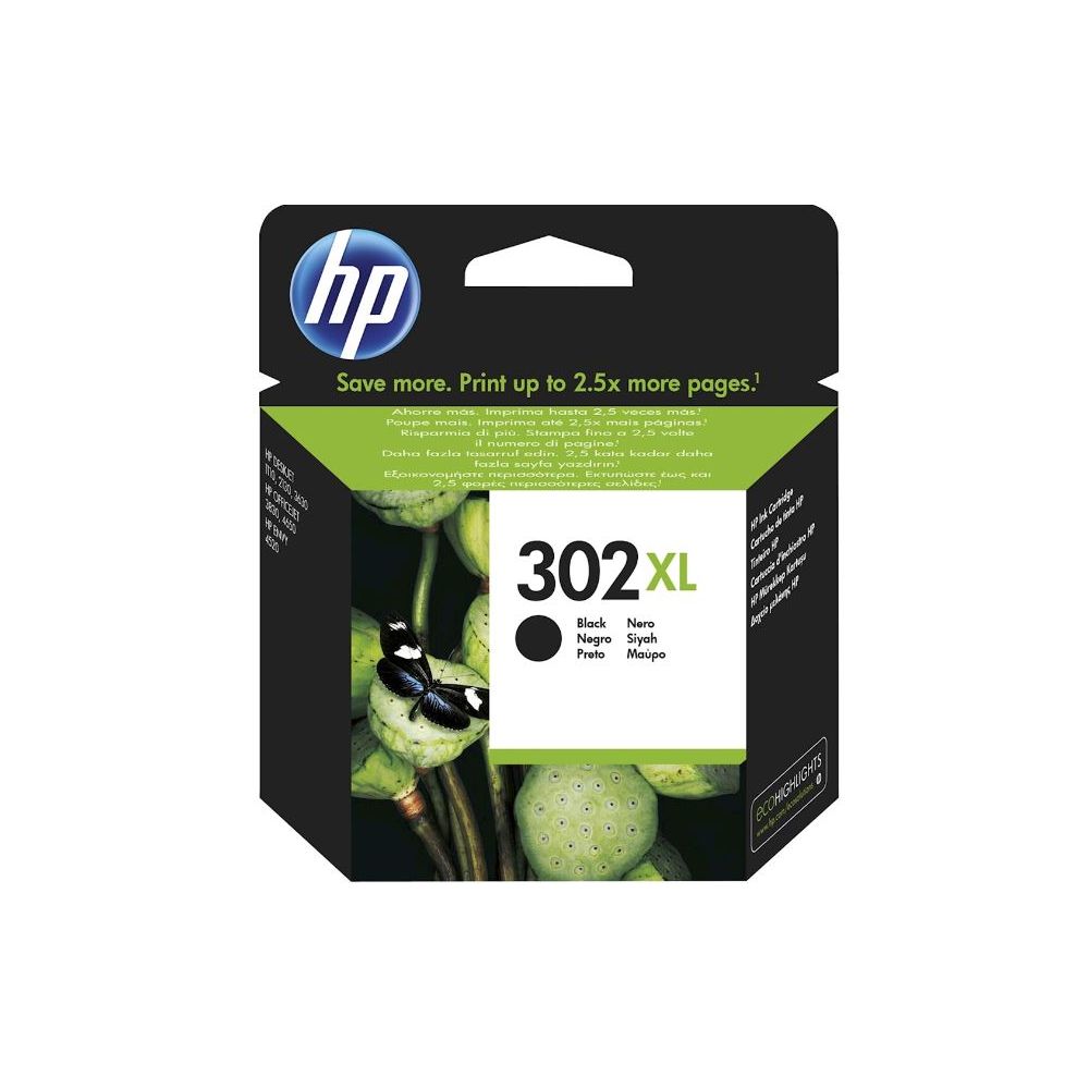 Cart HP N°302XL Noir - F6U68AE - Deskjet 1010/2130/3630/Envy 4520 //