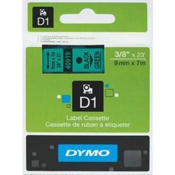 Ruban DYMO D1 - 09mm Noir/Vert pour titreuse - 40919 (7 m) **