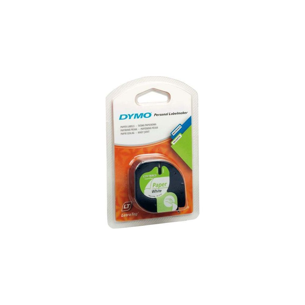 Ruban DYMO LETRATAG - 12mm Papier Blanc - 91220 (4m) //