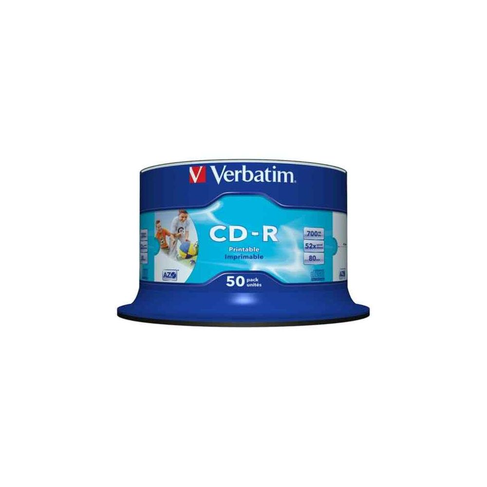 CD-R VERBATIM imprim. 52X-700 Mo/80mn-Spindle box 50 CD - Blanc //