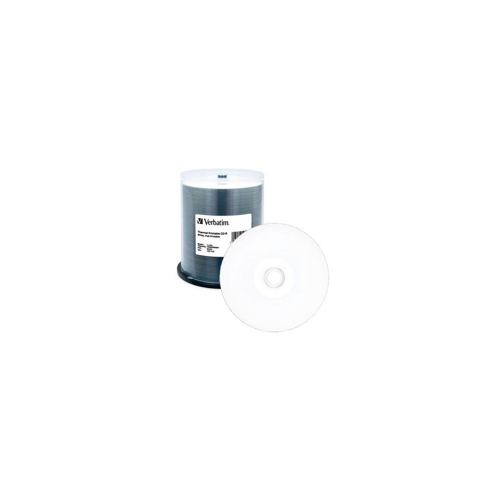 CD-R VERBATIM 52 X - 80mn/700Mo - White Wide thermal - Tour de 100