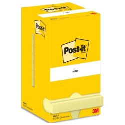 Bloc reposit. 76 x 76mm POST-IT - JAUNE - 100f (par 12)- Z