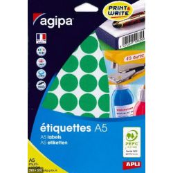 Pastilles signalisation - 24mm - Sachet de 400 - VERT- Z