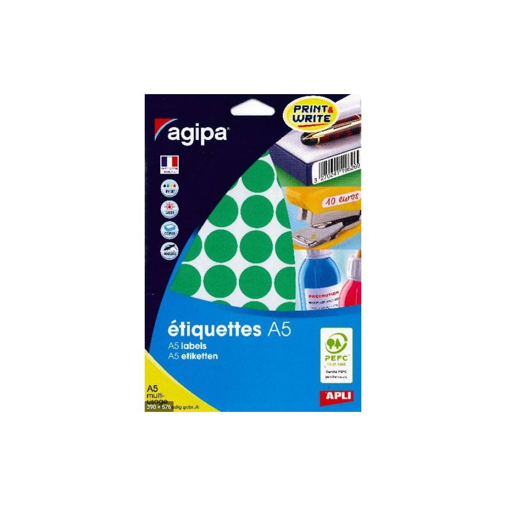 Pastilles signalisation - 24mm - Sachet de 400 - VERT- Z