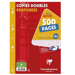 Copies doubles 90gr A4 Séyès Perf 500 pages avec étui  - Z