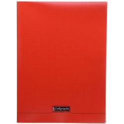 Cahier 24x32cm 5 x 5 96 p Piqûre 90g Polypro ROUGE - Z