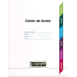 Cahier de texte 17x22cm Séyès 124 p Piqûre 70g POLYPRO  - Z