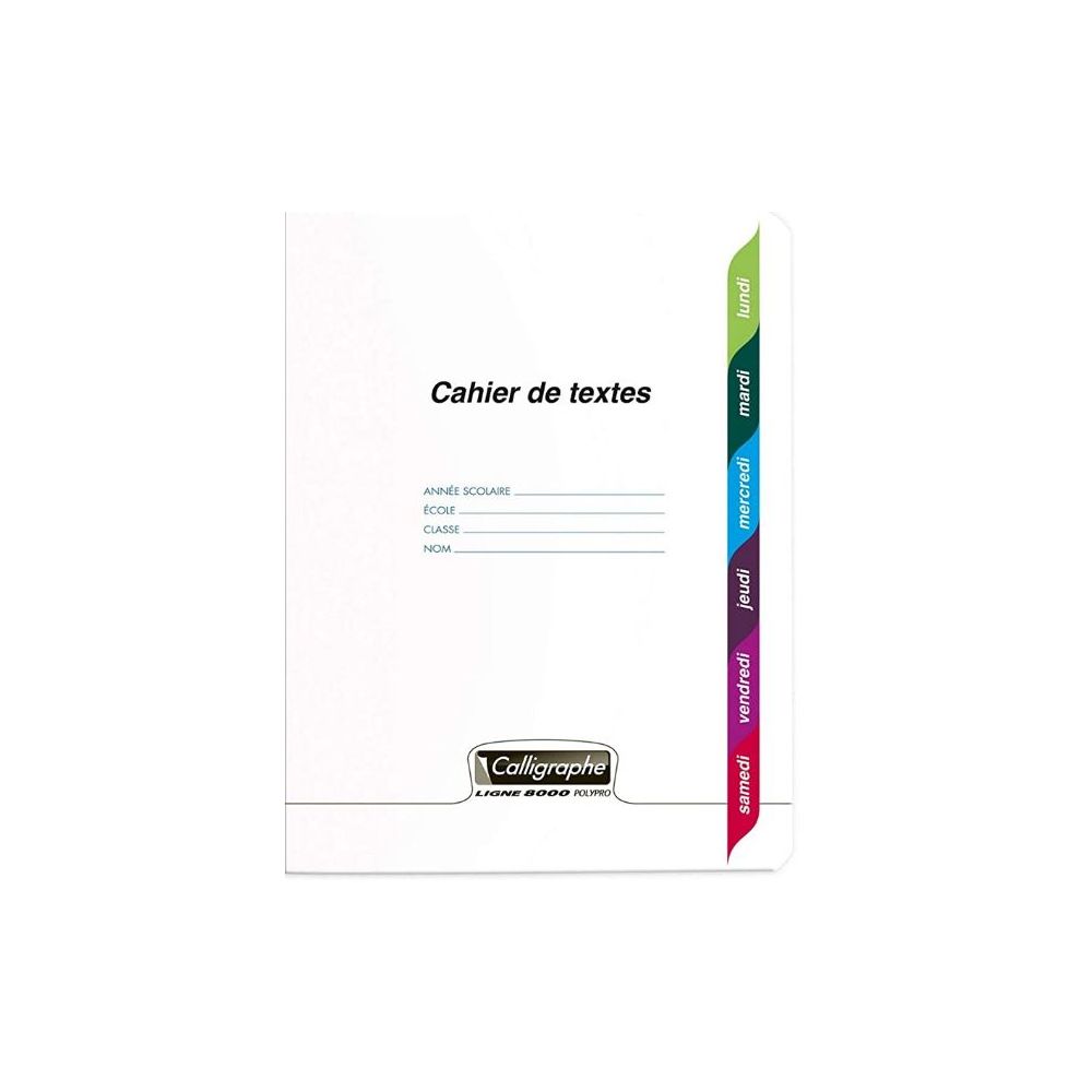 Cahier de texte 17x22cm Séyès 124 p Piqûre 70g POLYPRO  - Z