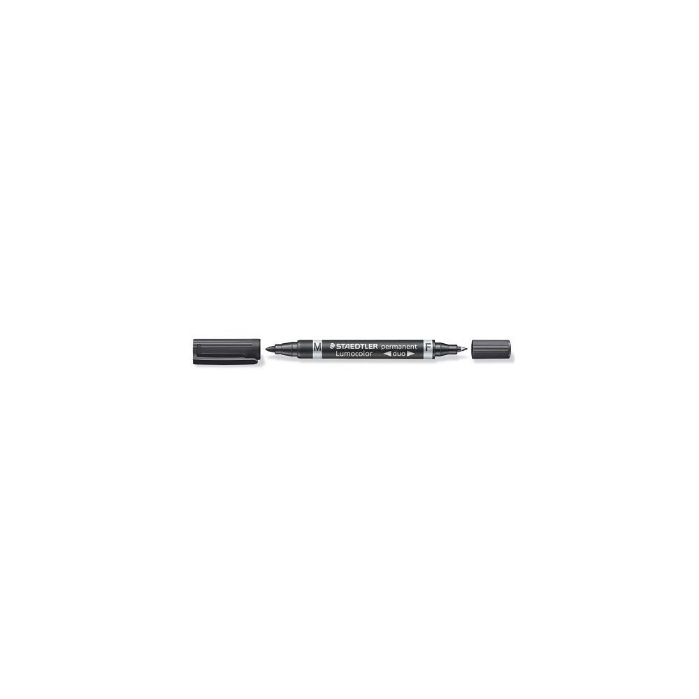 Marqueur perm. STAEDTLER OHP Lumocolor Duo - 0.6/1.5mm - Noir //