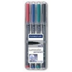 Marqueur perm. STAEDTLER OHP Lumocolor- 0.4mm - 4 COUL. 313WP4 - Z