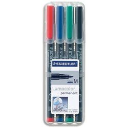 Marqueur perm. STAEDTLER OHP Lumocolor- 1mm - 4 COUL. 317WP4 //