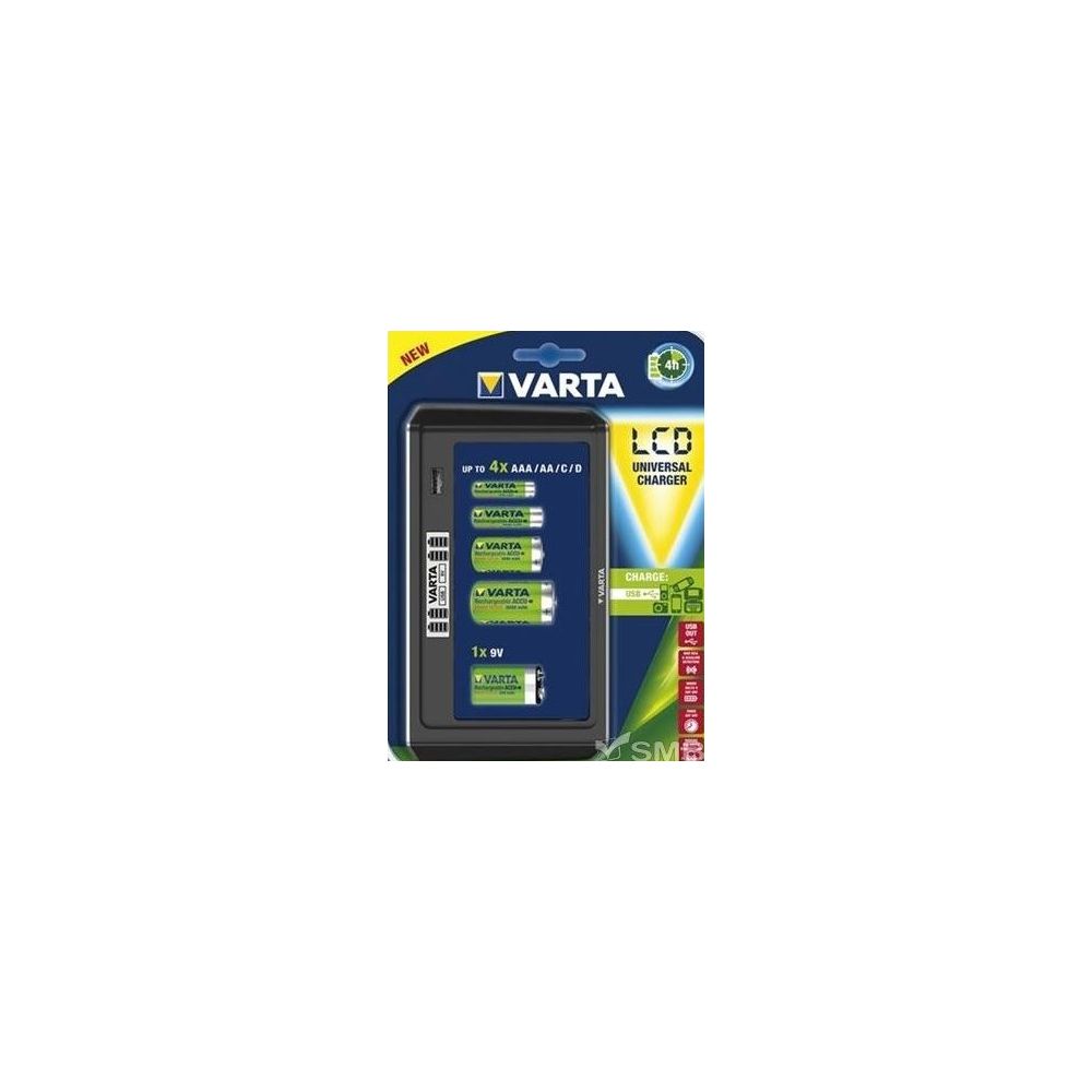 Chargeur piles (pour 5) VARTA LR3,LR6, C,D,9V USB Ecran LCD - Z