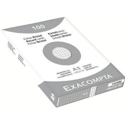 Fiches Bristol - A5 - 205g - 5x5 - 100f - EXACOMPTA - BLANC //