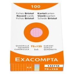 Fiches Bristol  7.5 x 12.5cm 205g 5 x 5 4 COUL. 100 F. EXACOMPTA //