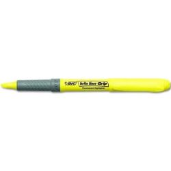 Surligneur BIC BRITE LINER Grip - Trait 1 à 3.2 mm - JAUNE FLUO - Z