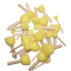 Pochoirs ronds avec manche en bois - diam: 2, 3, 4.5 cm - Lot de 30