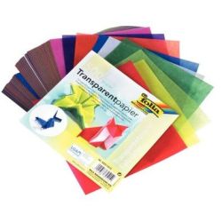 Papier vitrail transparent 15 x 15 cm - 42gr - 500 feuilles Coul ass.