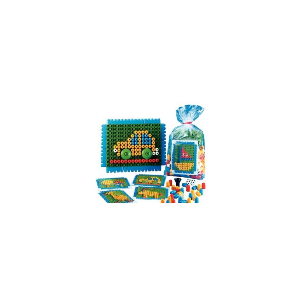 Sachet de 125 POLY'M Mosaïques + 6 grilles vertes + Modèles