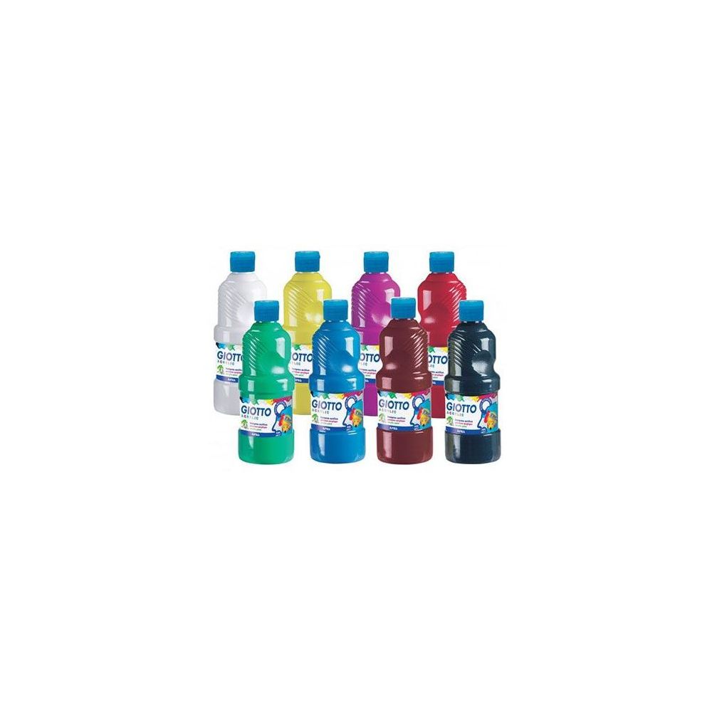 Peinture acrylique GIOTTO - 8 flacons de 500 ml - COULEURS ASSORTIES 