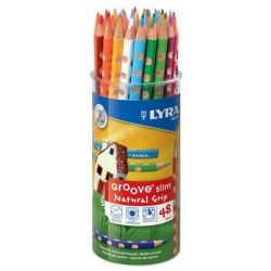 Crayon Couleur LYRA Groove  - Triangulaire - Pot de 48 crayons- Z