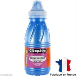 Peinture acryl. brill. 250 ml CLEOPATRE PRINCESS Nacrée BLEUE  - Z