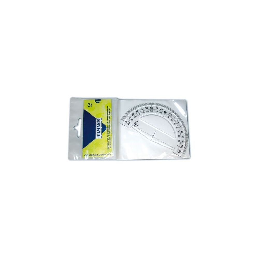 Rapporteur plastique incassable - Demi-cercle 180° - Diam 12 cm - Z