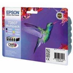 Cart EPSON - T0807 - Colibri - Noir + couleurs //