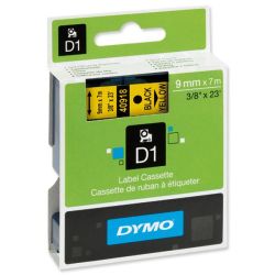 Ruban DYMO D1 - 09mm Noir/Jaune pour titreuse - 40918 (7 m) //