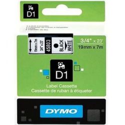 Ruban DYMO D1 - 19mm Noir/Blanc pour titreuse - 45803 (7 m) //