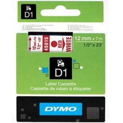 Ruban DYMO D1 - 12mm Rouge/Blanc pour titreuse - 45015 (7 m) //