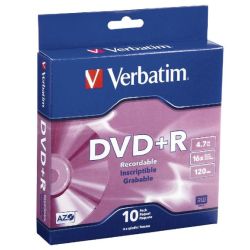 DVD+R VERBATIM 4.7 Go - Vitesse: 16X  - Spindle box (par 10)