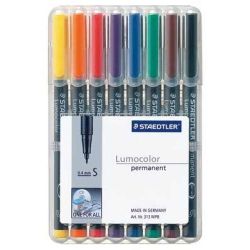 Marqueur perm. STAEDTLER OHP Lumocolor- 0.4mm - 8 COUL. 313WP8 - Z