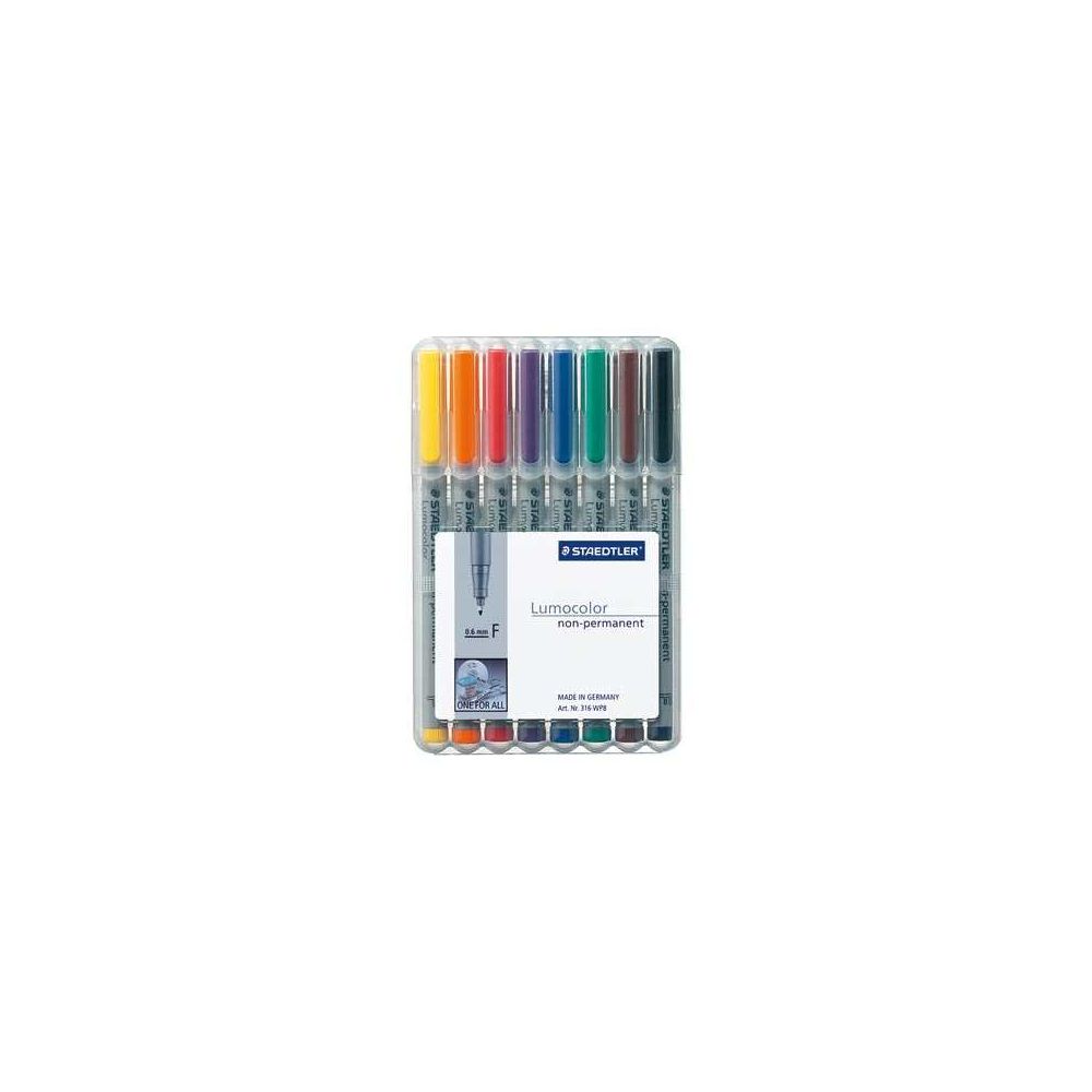 Marqueur soluble Lumocolor STAEDTLER - Pointe 0.6mm - 8 COUL. - Z