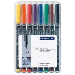 Marqueur perm. STAEDTLER OHP Lumocolor- 0.6mm - 8 COUL. 318WP8 //