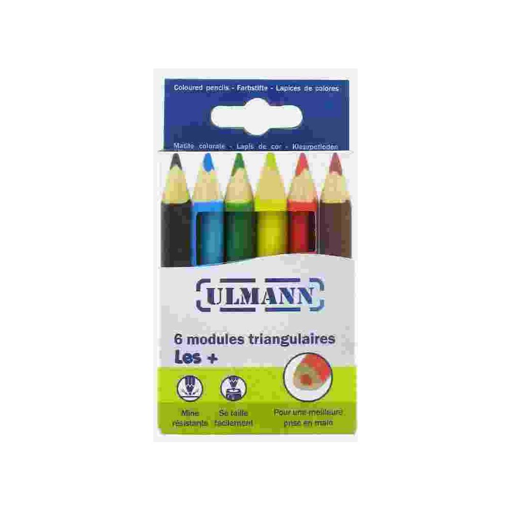 Crayon Couleur ULMANN triangulaire (Mini 9 cm) -  6 couleurs - Z